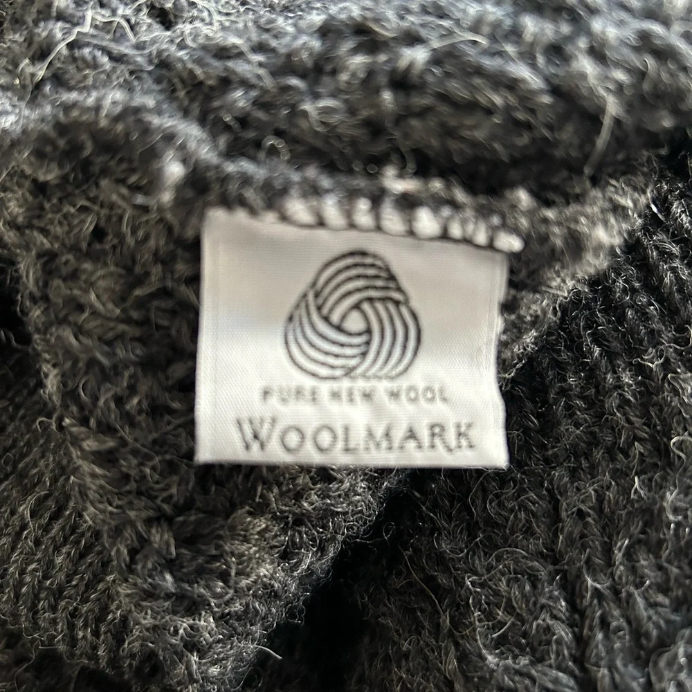 Dark Gray Blarney Woollen Mills Pure New Wool Cardigan Sweater Large - Picture 8 of 12